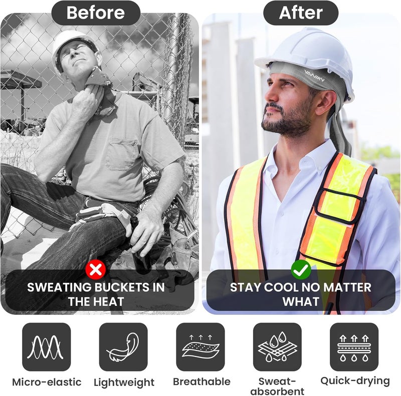 YANIKY Bandana Skull Caps for Men Women Quick-Drying Cooling Do Rag Breathable Durag Cap Helmet Liner for Cycling Running - Image 5
